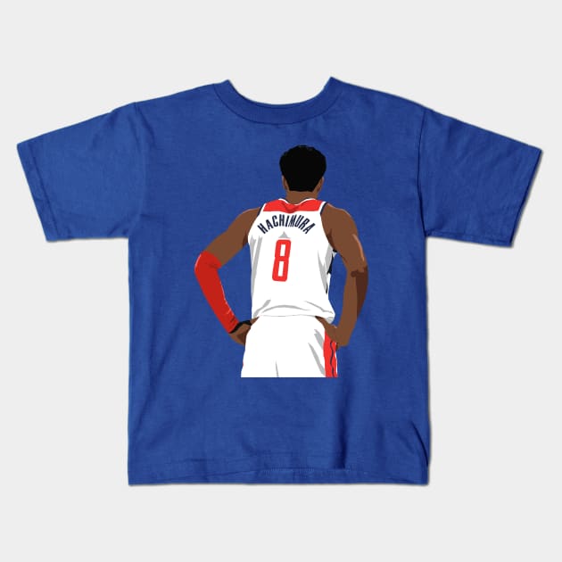 Rui Hachimura Back-To Kids T-Shirt by rattraptees